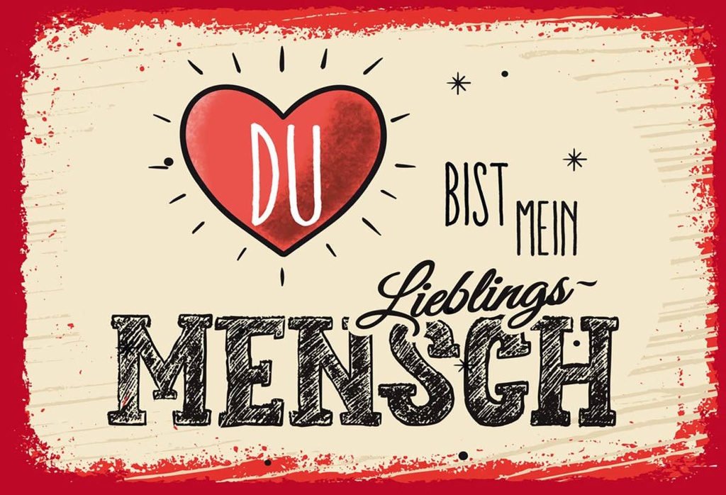Holzschild 12x18 cm Du bist Mein Herz Lieblingsmensch