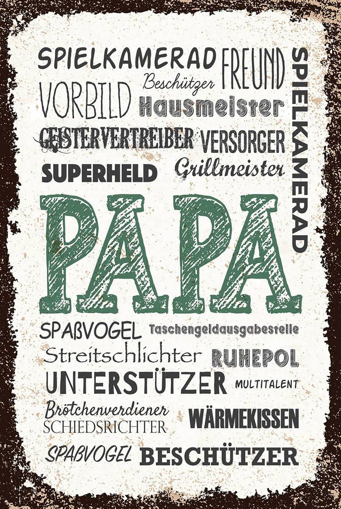 Holzschild 18x12 cm Papa Spielkamerad Beschützer Freund