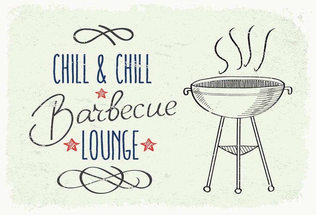 Holzschild 12x18 cm Chill & Chill Barbecue Lounge