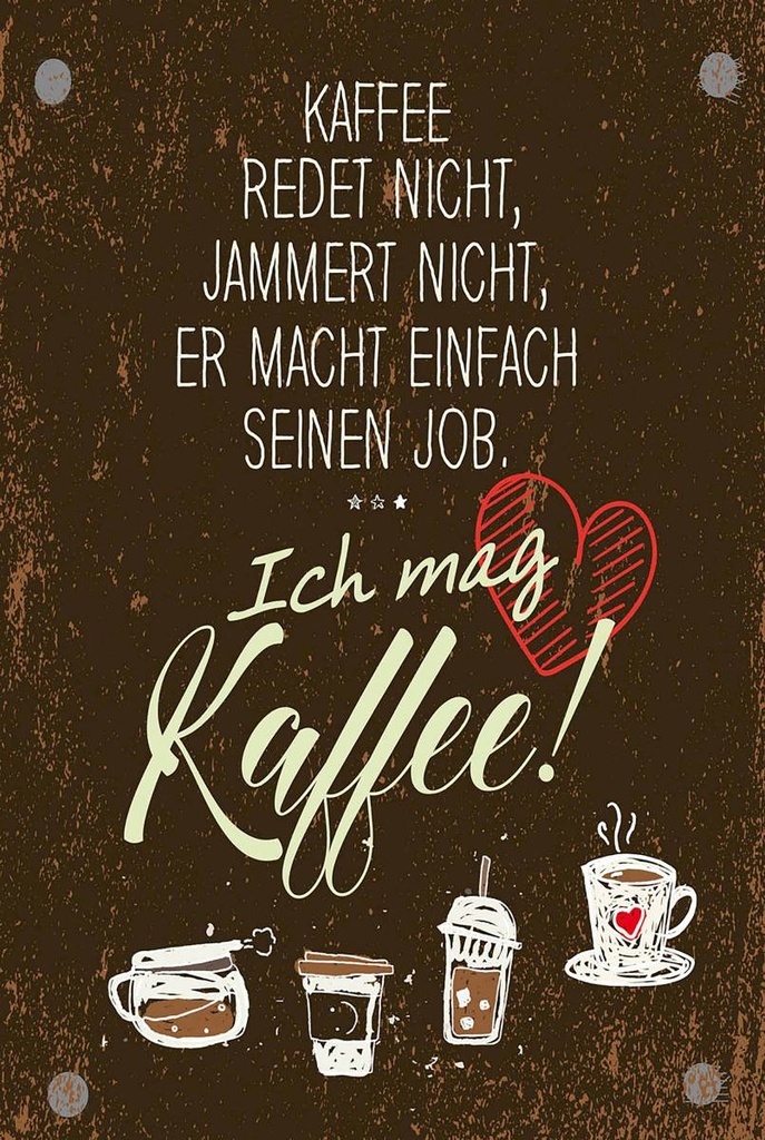 Holzschild 18x12 cm ich mag Kaffee Herz