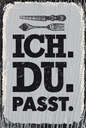 Holzschild 18x12 cm Ich Du passt Gabel Messer