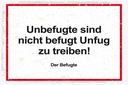 Holzschild 12x18 cm Unbefugte sind nicht befugt Unfug