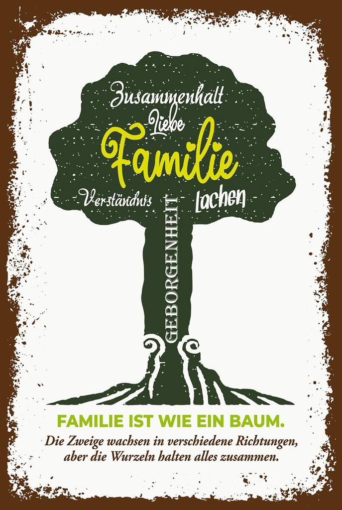 Holzschild 18x12 cm Familie ist wie ein Baum