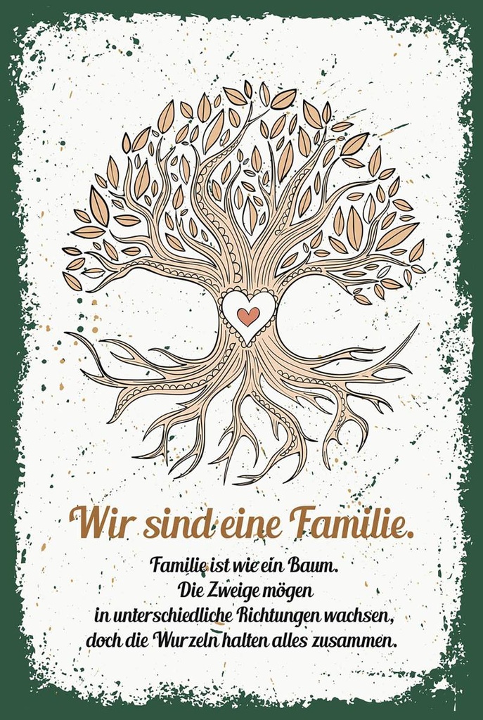 Holzschild 18x12 cm Wir sind Familie alles zusammen