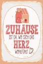 Holzschild 18x12 cm Zuhause da wo Herz wohlfühlt