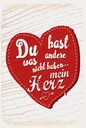 Holzschild 18x12 cm Du hast mein Herz Liebe