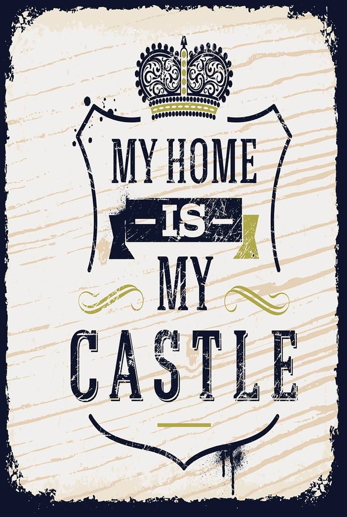 Holzschild 18x12 cm My home is my Castle Haus
