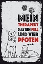 Holzschild 18x12 cm Tiere Mein Therapeut 4 Pfoten