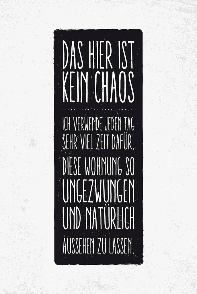Holzschild 18x12 cm Wohnung hier ist kein Chaos
