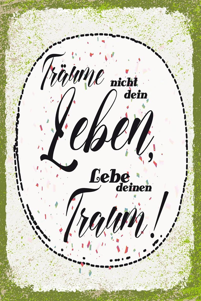 Holzschild 18x12 cm träume nicht dein Leben lebe Traum
