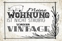 Holzschild 12x18 cm Wohnung nicht staubig Vintage
