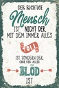 Holzschild 18x12 cm der richtige Mensch ohne alles blöd