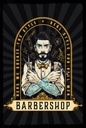 Holzschild 18x12 cm Barbershop Here we greate Style