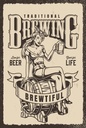 Holzschild 18x12 cm Traditional Brewing live for Beer