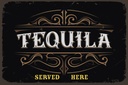 Holzschild 12x18 cm Alkohol Tequila served here