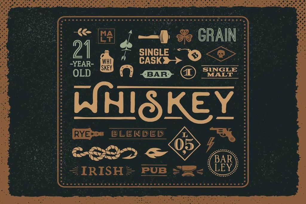 Holzschild 12x18 cm Whiskey Alkohol blended irish pub