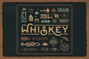 Holzschild 12x18 cm Whiskey Alkohol blended irish pub