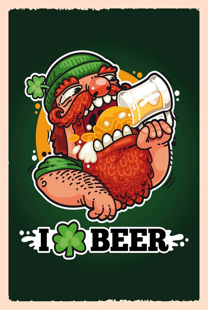 Holzschild 18x12 cm Alkohol i love Beer Bier