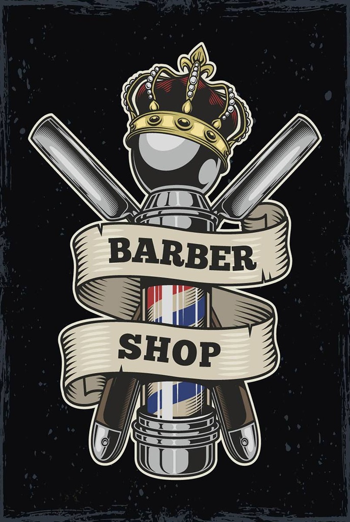 Holzschild 18x12 cm Barbershop Friseur Salon Haare