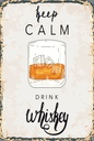 Holzschild 18x12 cm Alkohol Keep Calm Drink Whisky