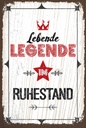 Holzschild 18x12 cm Lebende legende im Ruhestand