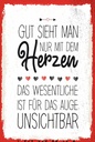 Holzschild 18x12 cm Gut sieht man nur mit dem Herzen