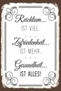 Holzschild 18x12 cm Reichtum viel Zufriedenheit mehr