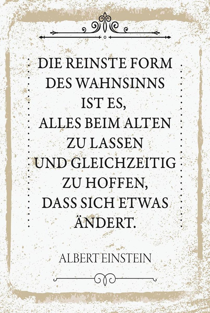 Holzschild 18x12 cm Einstein reinste Form Wahnsinns