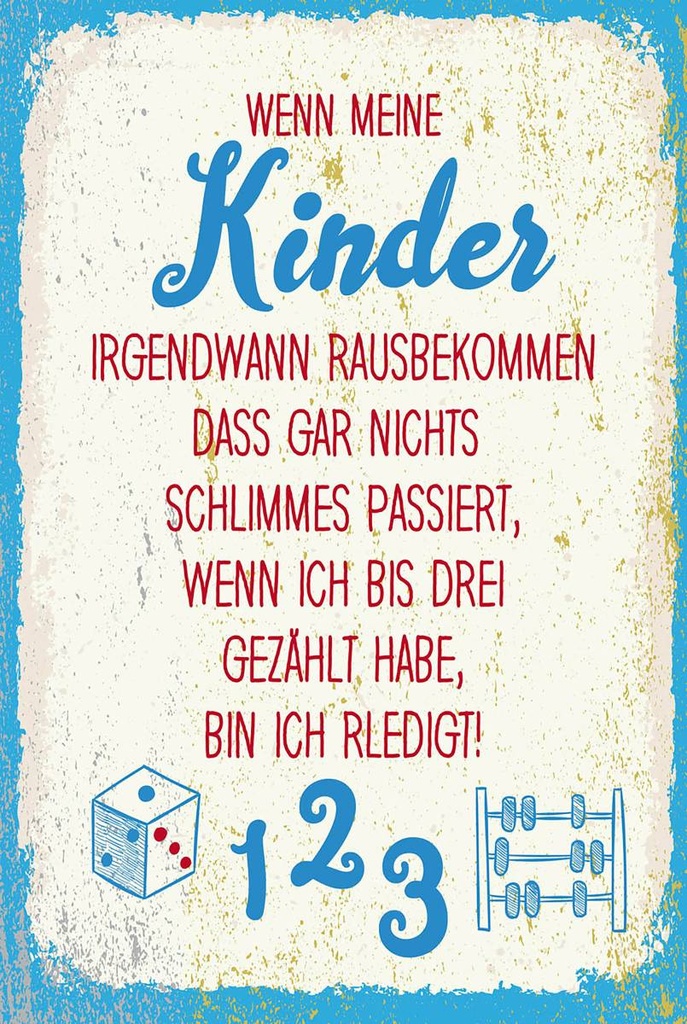 Holzschild 18x12 cm Kinder wenn ich bis drei zähle