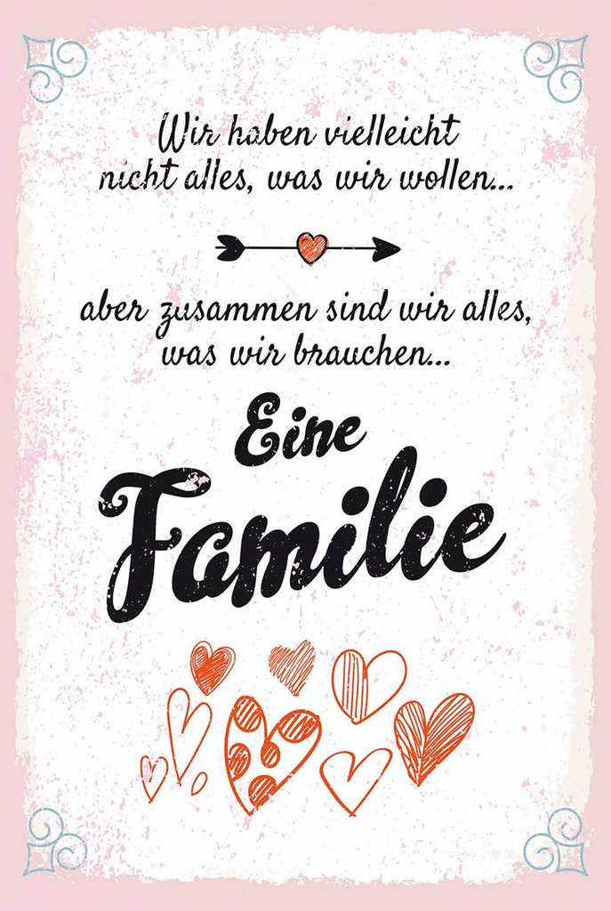 Holzschild 18x12 cm Familie Zusammen sind wir alles
