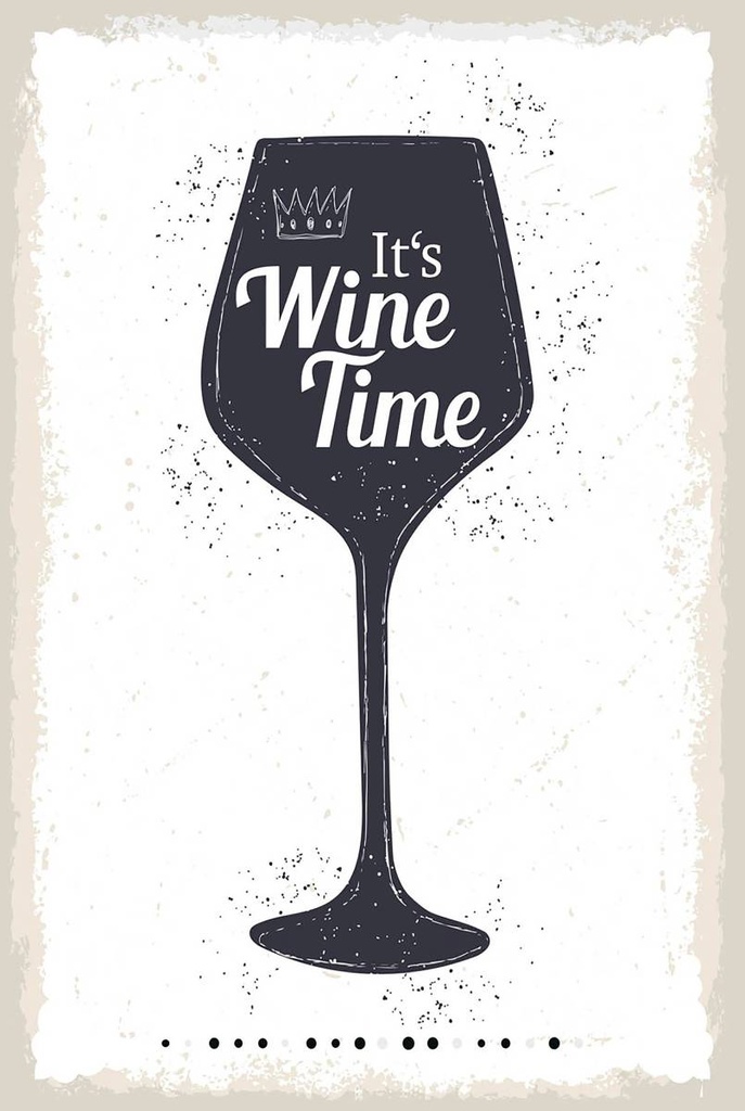 Holzschild 18x12 cm Wein Alkohol It´s Wine Time