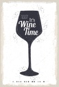 Holzschild 18x12 cm Wein Alkohol It´s Wine Time