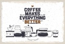 Holzschild 12x18 cm Kaffee Coffee everything better