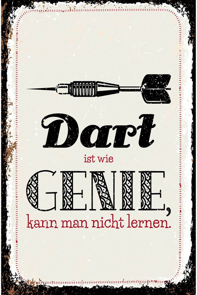 Holzschild 18x12 cm Dart Genie kann man nicht lernen