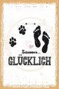 Holzschild 18x12 cm Zusammen Glücklich Hund Mensch