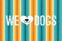 Holzschild 12x18 cm Hund Wel love Dogs