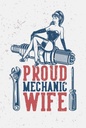 Holzschild 18x12 cm Pinup Proud mechanic wife