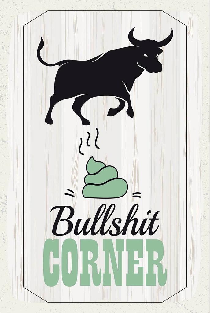 Holzschild 18x12 cm Bullshit Corner Stier Wanddeko