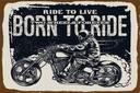 Holzschild 12x18 cm Ride to live Born to ride