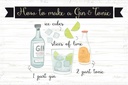 Holzschild 12x18 cm How to make a Gin & Tonic