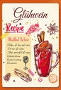 Holzschild 18x12 cm Glühwein Recipe Mulled Wine
