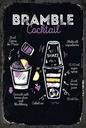 Holzschild 18x12 cm Bramble Cocktail Recipe