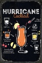 Holzschild 18x12 cm Hurricane Cocktail Recipe