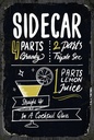 Holzschild 18x12 cm Sidecar Cocktail Recipe