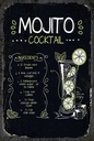 Holzschild 18x12 cm Mojito Cocktail Recipe