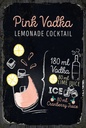 Holzschild 18x12 cm Pink Vodka Cocktail Recipe