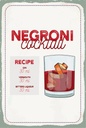 Holzschild 18x12 cm Negron Cocktail Recipe GIN