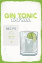 Holzschild 18x12 cm Gin Tonic Cocktail Recipe