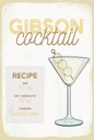 Holzschild 18x12 cm Gibson Cocktail Recipe