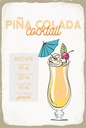 Holzschild 18x12 cm Pina Colada Cocktail Recipe
